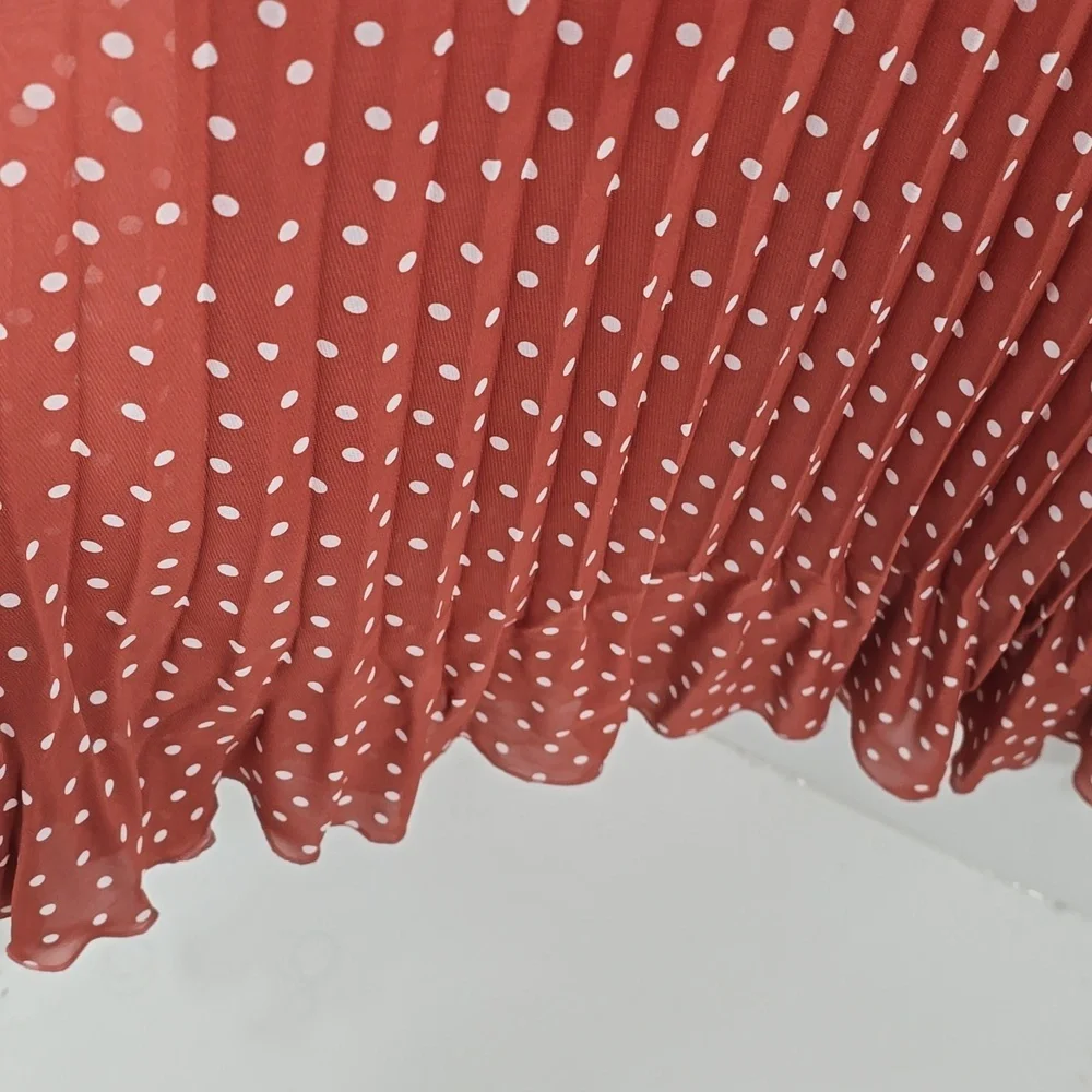 {Indigo Rose} Polka Dot Pleated Dress - Size MEDIUM - Picture 11 of 16